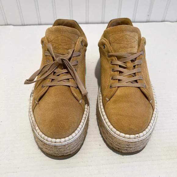 Rag & Bone Kent Tan Suede Espadrille Slip On Boho Designer Lace Up Sneakers 7.5 - Picture 7 of 11